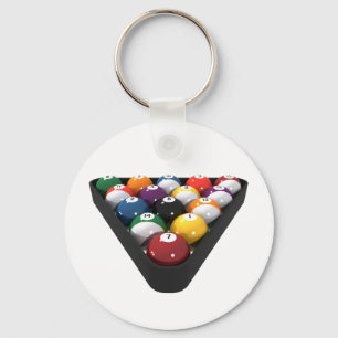 Billiards / Pool Balls Racked: Keychain