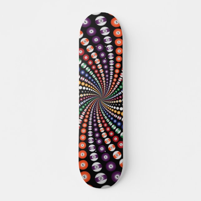 Billiards / Pool Balls Spiral: Skateboard Deck (Front)