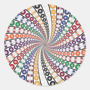 Billiards / Pool Balls Vortex: Classic Round Sticker