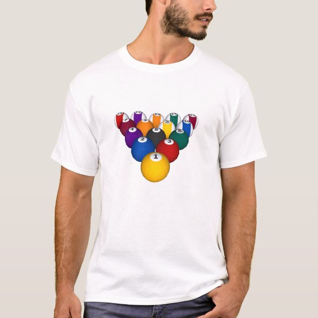 Billiards / Pool Balls - White T-Shirt (Front)