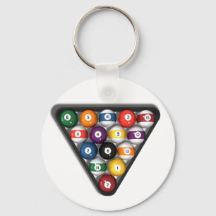 Billiards / Pool Balls with Drop Shadow: Keychain