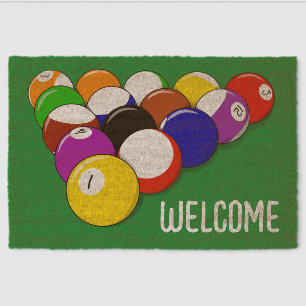 Billiards Pool Design Coir DoorMat Fiber Doormat