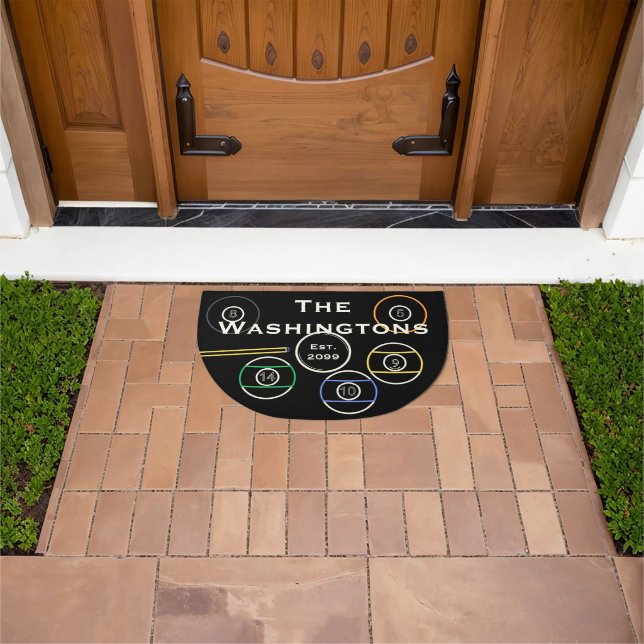  Billiards Pool Fun Door Mat Doormat Rug (Outdoor)