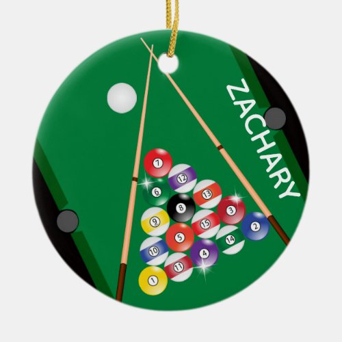 Billiards Pool Game Ceramic Ornament