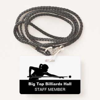 Billiards Pool Hall And Event Staff Member Budget Badge