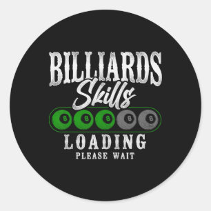Billiards Pool Player Ball 8 Ball Vintage Billiard Classic Round Sticker