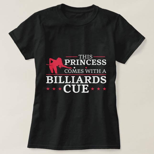 Billiards Pool Player Ball Girl Pun Girls T-Shirt (Design Front)