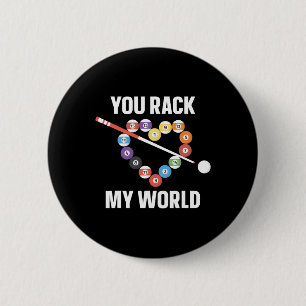 Billiards Pool Player Ball Pun Heart Valentines Da Button