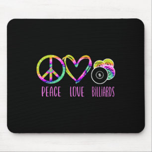 Billiards Pool Player Ball Tie Dye Girl Retro Vint Mouse Pad