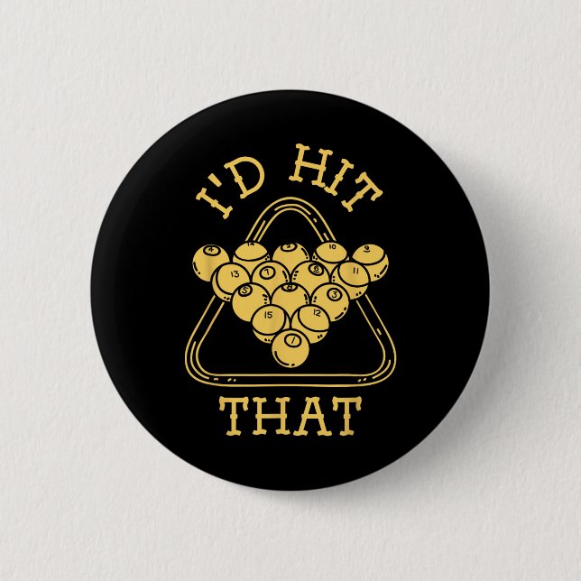 Billiards Pool Player  Button (Front)