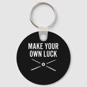 Billiards Pool Player Design With Eight Ball Make Keychain