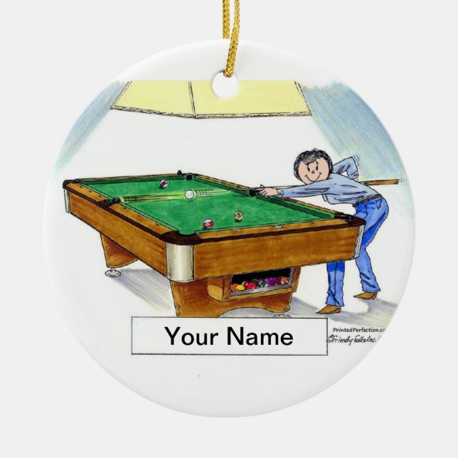 Billiards, Pool Player - Female Ceramic Ornament (Front)