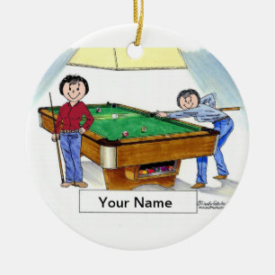Billiards, Pool Player - Female & Female Ceramic Ornament