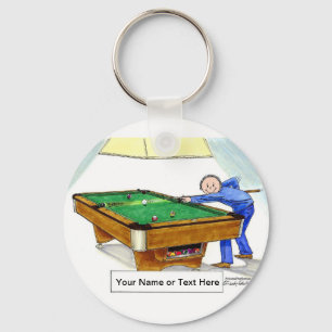 Billiards, Pool Player Keychain