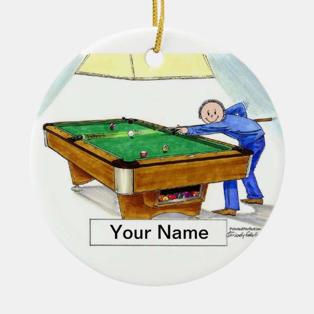 Billiards, Pool Player - Male Ceramic Ornament (Front)