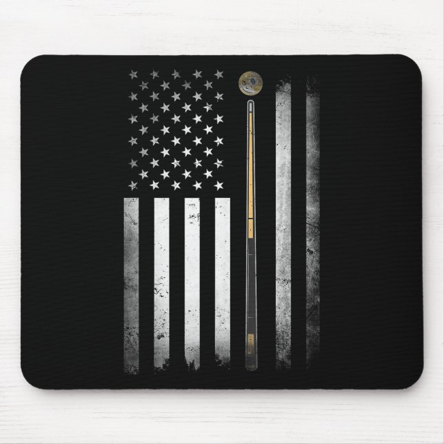 Billiards Pool Player Table Usa Us American Flag  Mouse Pad (Front)