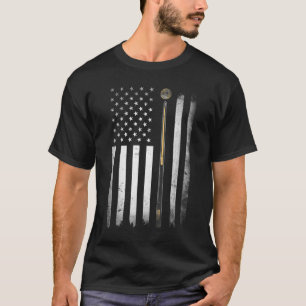 Billiards Pool Player Table USA US American Flag T-Shirt
