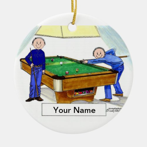 Billiards Pool Players _ Male  Male Ceramic Ornament