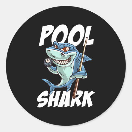 Billiards Pool Shark Snooker Hall Joke Billiard Classic Round Sticker