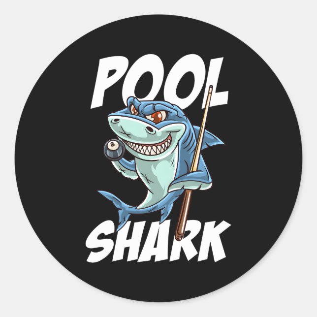Billiards Pool Shark Snooker Hall Joke Billiard Classic Round Sticker (Front)