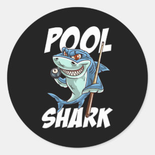 Billiards Pool Shark Snooker Hall Joke Billiard Classic Round Sticker