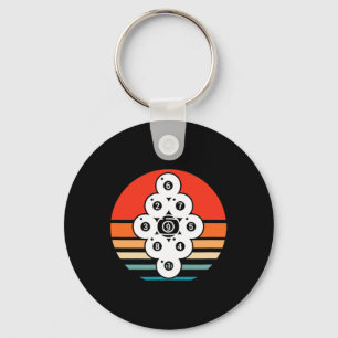 Billiards Pool Snooker Billiard Player 9 Ball Retr Keychain