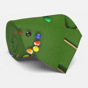 Billiards Pool Table And Balls Necktie