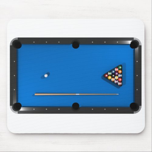 Billiards  Pool Table Blue Felt Mouse Pad