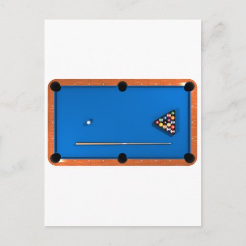 Billiards  Pool Table Blue Felt Postcard