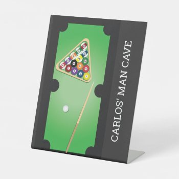 Billiards Pool Table Personalized Den Sign by nyxxie at Zazzle