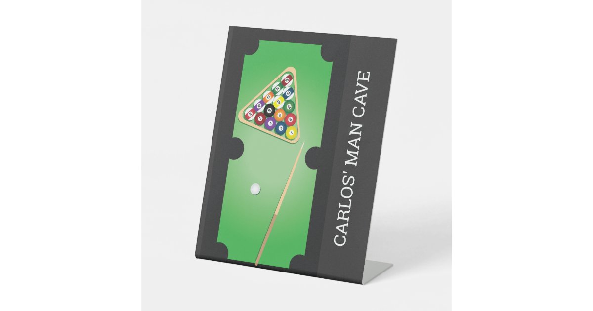 Billiards Pool Table Personalized Den Sign | Zazzle