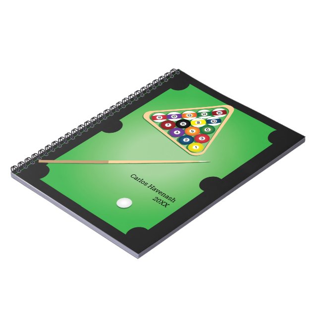 Billiards Pool Table Personalized Notebook (Left Side)