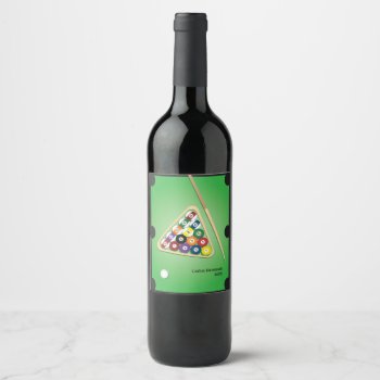 Billiards Pool Table Personalized Wine Labels by nyxxie at Zazzle
