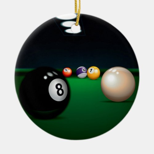 Billiards  Pool Table Tag  Ornament _ SRF