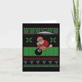Billiards Pool Ugly Christmas Sweater Style  Card