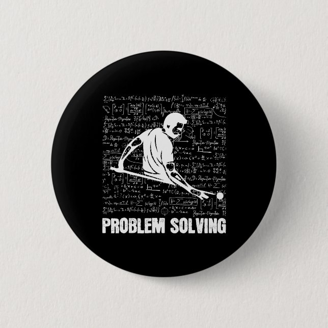 Billiards Problem Solving Players Sports Solution  Button (Front)