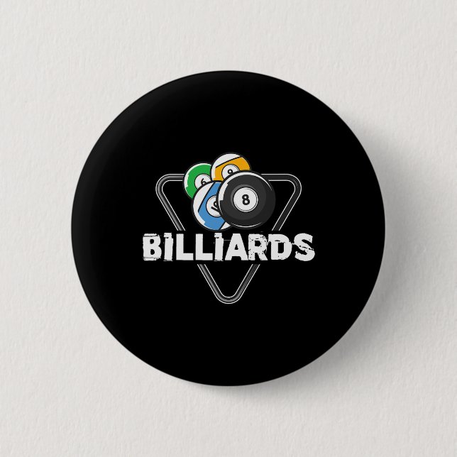 Billiards Rack Billiard Player Snooker 8 Ball Cue  Button (Front)