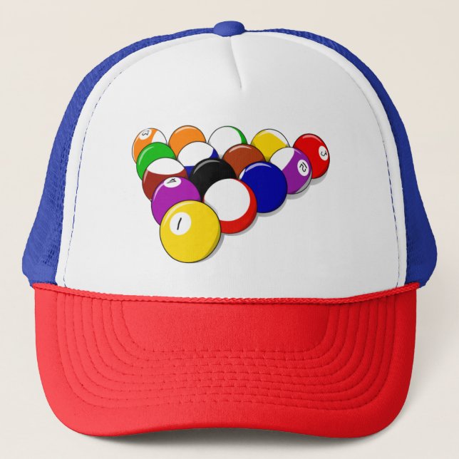 Billiards--rack 'em up! trucker hat (Front)