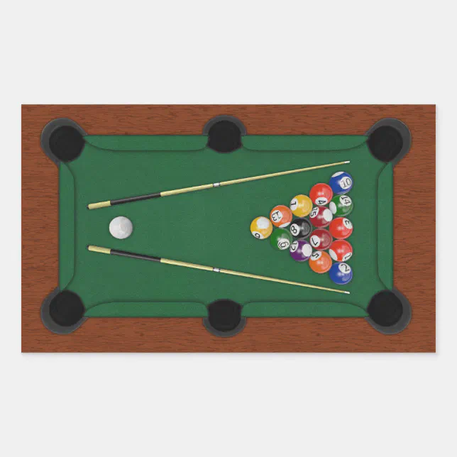 Billiards Rectangular Sticker | Zazzle