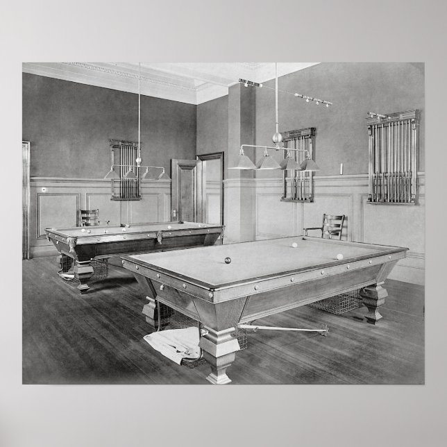 Billiards Room, 1901. Vintage Photo Poster (Front)
