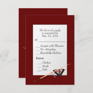 Billiards RSVP with Entree Choice Deep Red