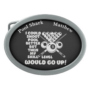 Billiards Saying About Skill Level and Improvement Belt Buckle