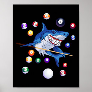Billiards Shark Billiard Player Pool Table Snooker Poster