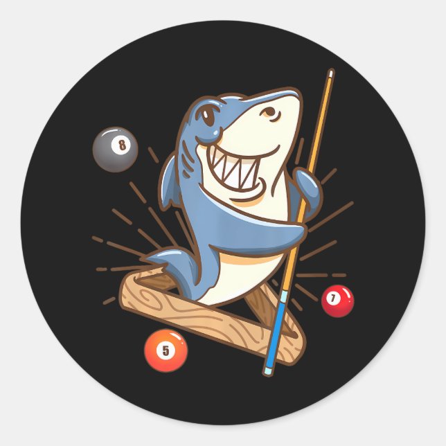 Billiards Shark Hustler Pool s Girls Snooker Classic Round Sticker (Front)