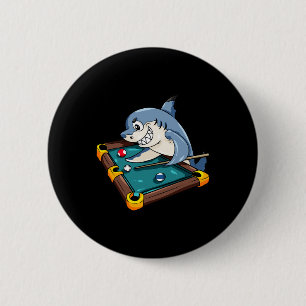 Billiards Shark Pool Snooker Player Gift Button