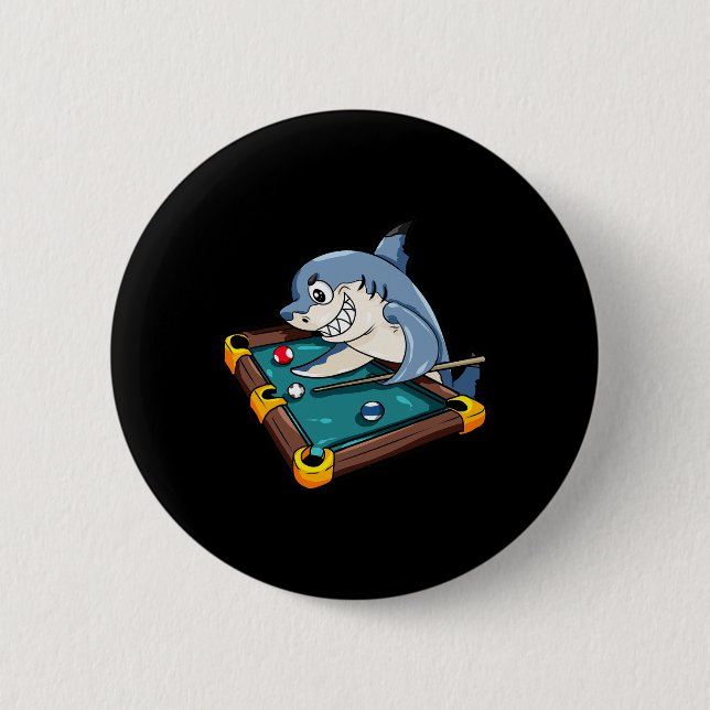 Billiards Shark Pool Snooker Player Gift  Button (Front)