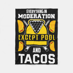 Billiards Shirt Joke Taco Lover Billiards Pool Pla Fleece Blanket