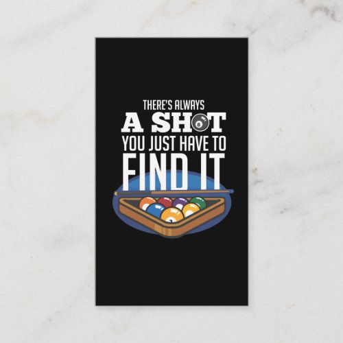 Billiards Shot Quote Pool Player Humor Business Card