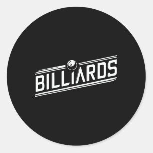 “billiards” - Sleek Angled Design  Classic Round Sticker