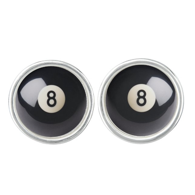 Billiards Snooker 8-Ball Cufflinks (Front)